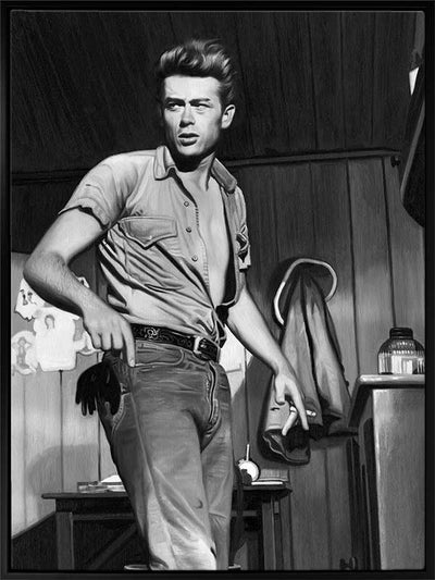 James Dean Mono Canvas Art Print