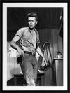 James Dean Mono Poster Framed Art Print