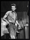 James Dean Mono Poster Framed Art Print