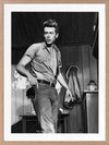 James Dean Mono Poster Framed Art Print