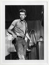 James Dean Mono Poster Framed Art Print