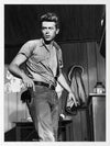 James Dean Mono Poster Framed Art Print