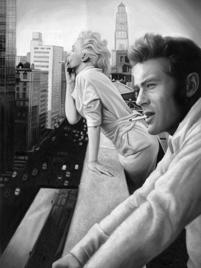James and Marilyn Mono Canvas Art Print