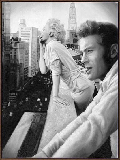 James and Marilyn Mono Canvas Art Print