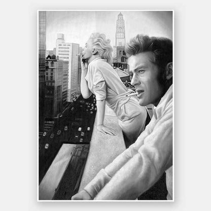 James and Marilyn Mono Unframed Art Print