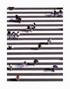 The Pedestrian Unframed Art Print by Urban Road captures an aerial view of people with bags or umbrellas crossing a bold zebra crossing, their shadows visible on the urban pavement.