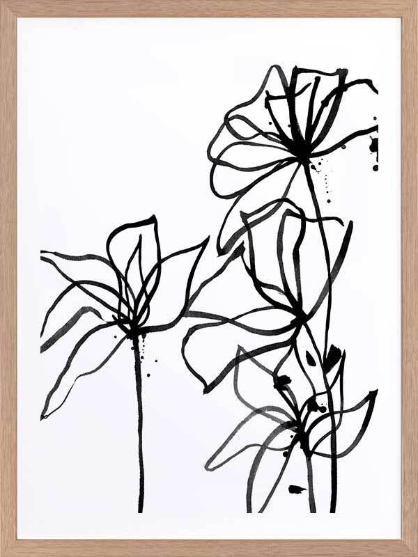 Ink Flowers I Poster