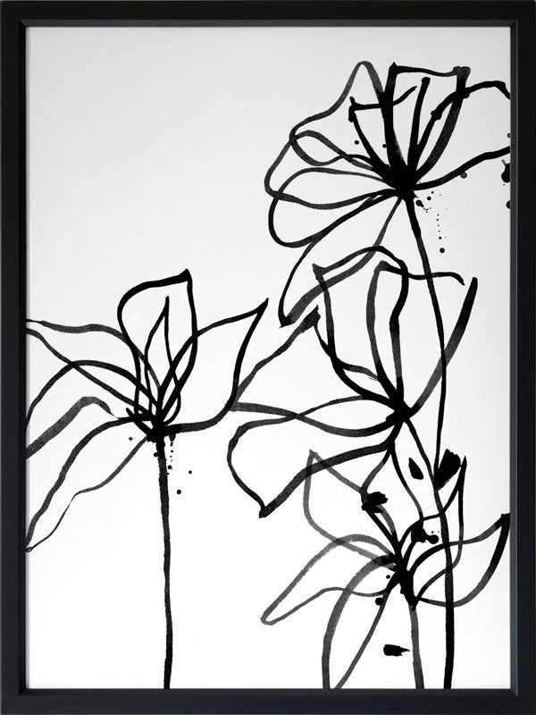 Ink Flowers I Poster