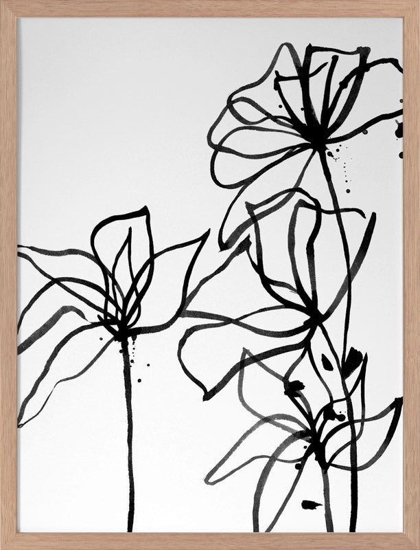 Ink Flowers I Poster