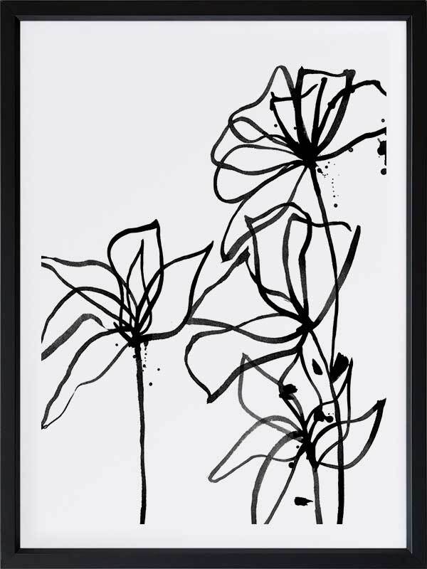 Ink Flowers I Poster