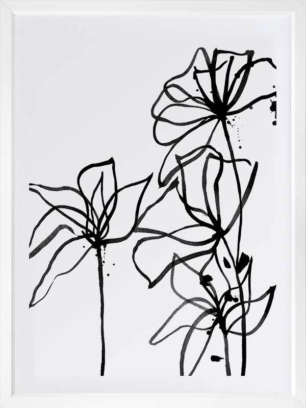 Ink Flowers I Poster