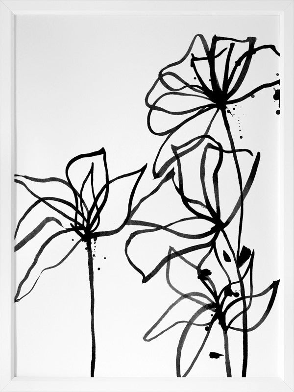 Ink Flowers I Poster