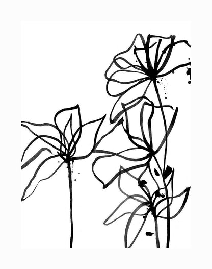 Ink Flowers I Unframed Art Print