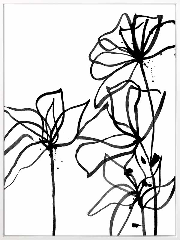 Ink Flowers I Canvas Art Print