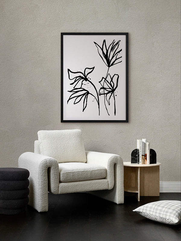 Ink Flowers II Poster Framed Art Print | Lifestyle