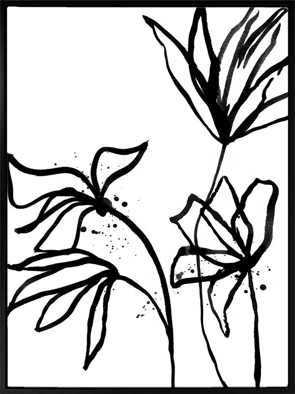 Ink Flowers II Canvas Art Print