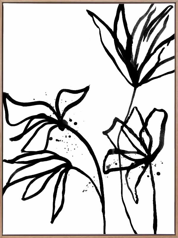 Ink Flowers II Canvas Art Print