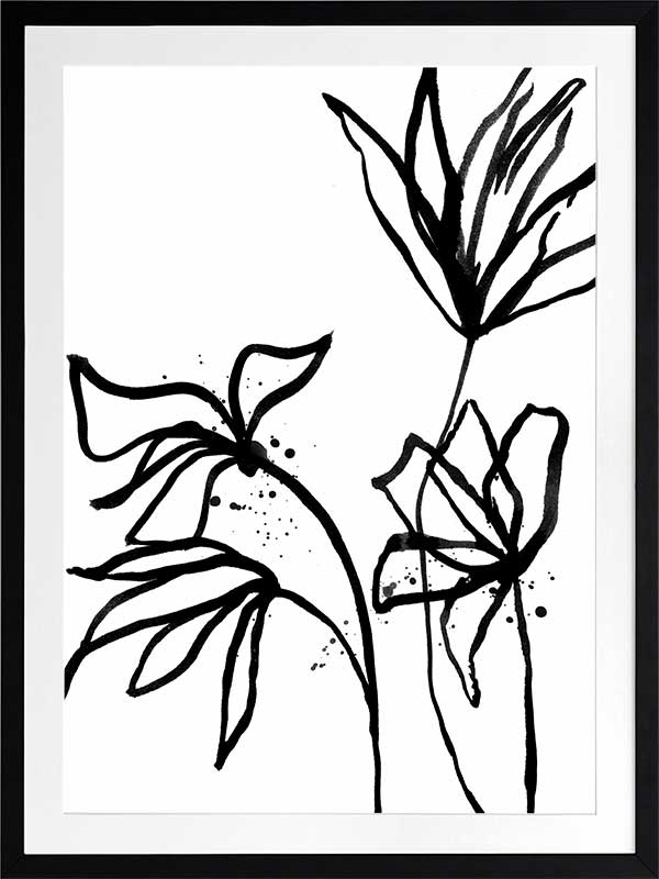 Ink Flowers II Poster Framed Art Print