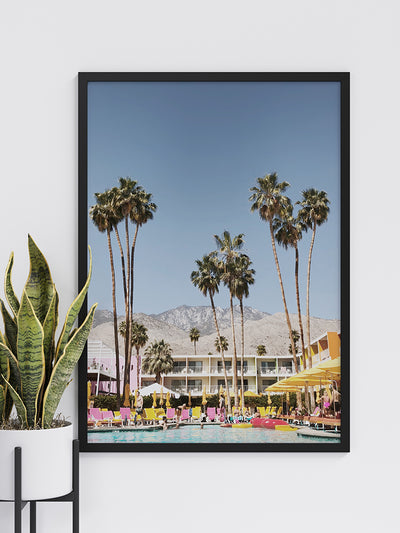 Poolside at the Saguaro Poster Framed Art Print | Lifestyle