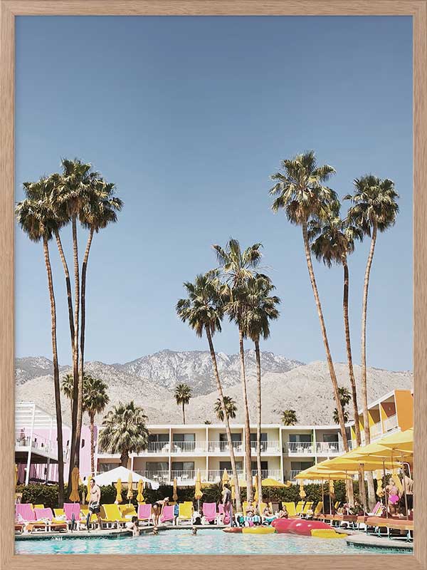 Poolside at the Saguaro Poster Framed Art Print