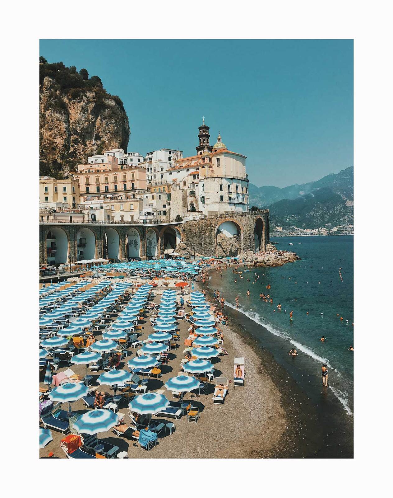 Italian Beachgoers Unframed Art Print