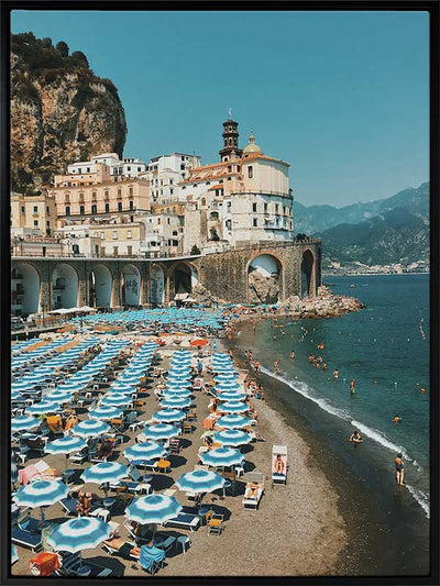 Italian Beachgoers Canvas Art Print