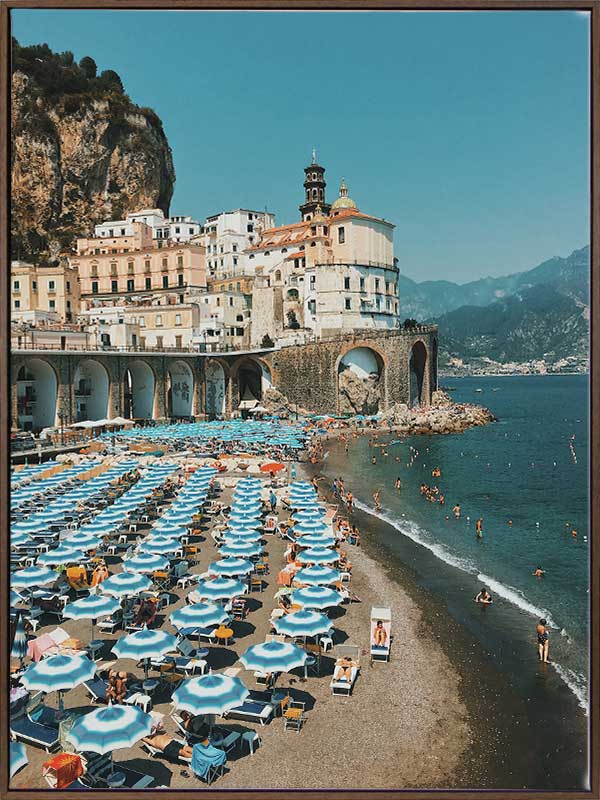 Italian Beachgoers Canvas Art Print