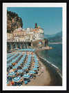 Italian Beachgoers Poster Framed Art Print