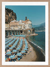 Italian Beachgoers Poster Framed Art Print
