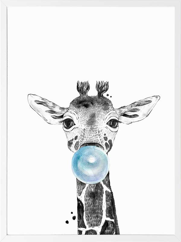 George Giraffe Poster Framed Art Print