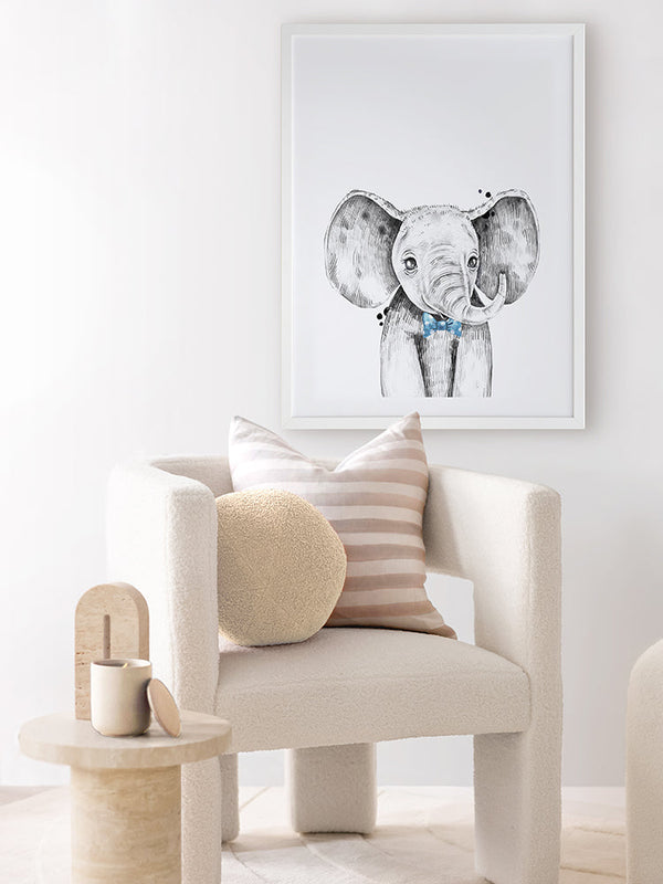 Errol Elephant Poster Framed Art Print | Lifestyle