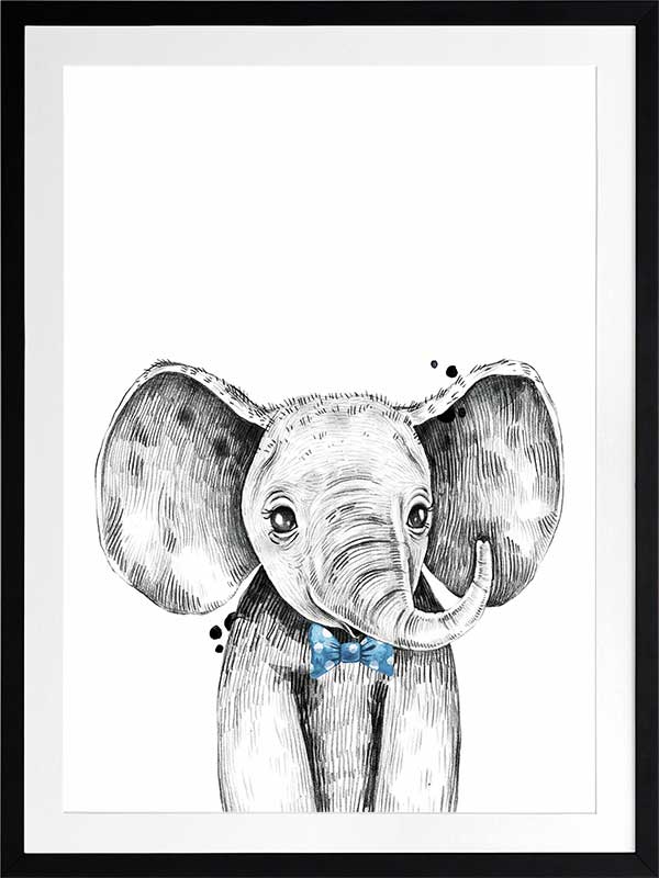 Errol Elephant Poster Framed Art Print