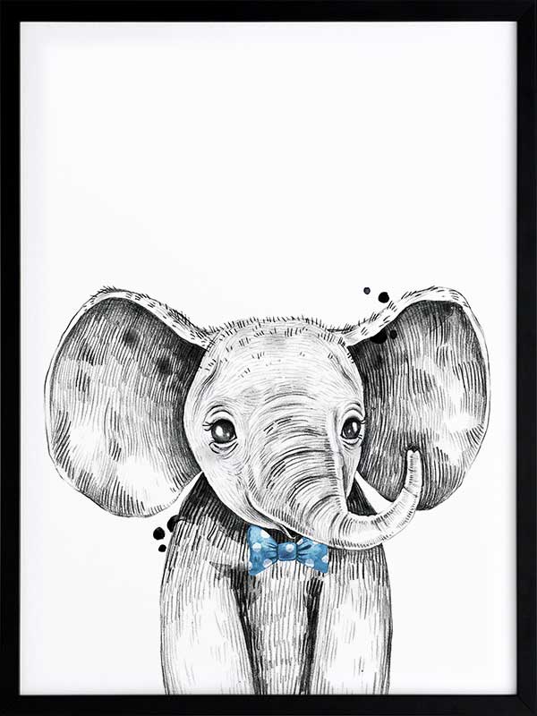 Errol Elephant Poster Framed Art Print