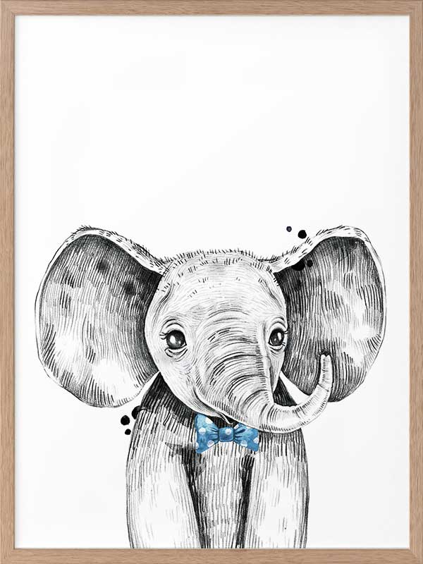 Errol Elephant Poster Framed Art Print