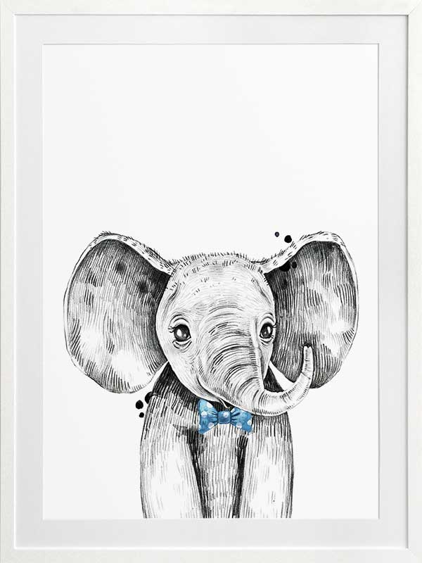 Errol Elephant Poster Framed Art Print