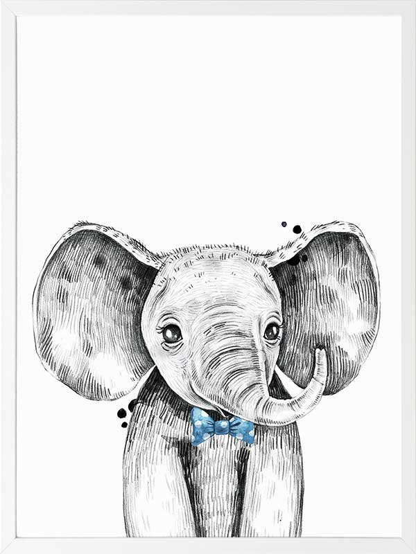 Errol Elephant Poster Framed Art Print