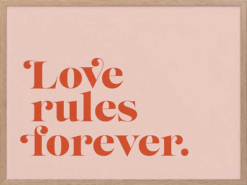 Love Rules Poster Framed Art Print