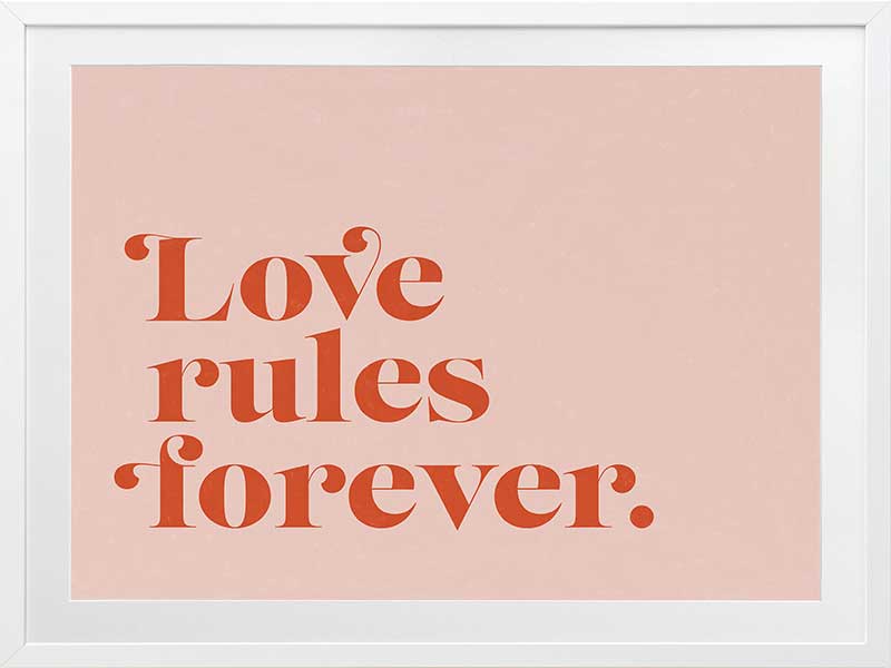 Love Rules Poster Framed Art Print