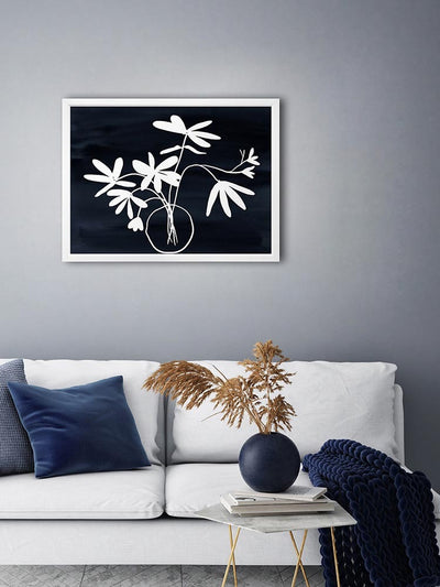Indigo Etchings III Poster Framed Art Print | Lifestyle