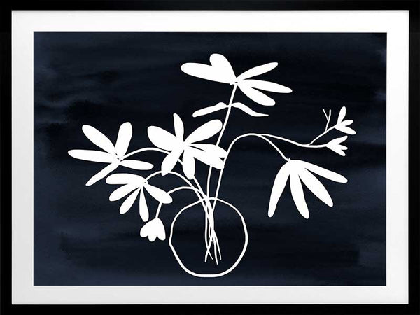 Indigo Etchings III Poster Framed Art Print