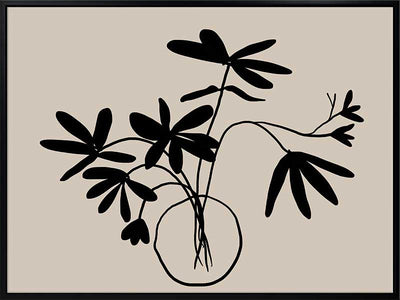 Beige Etchings III Canvas Art Print