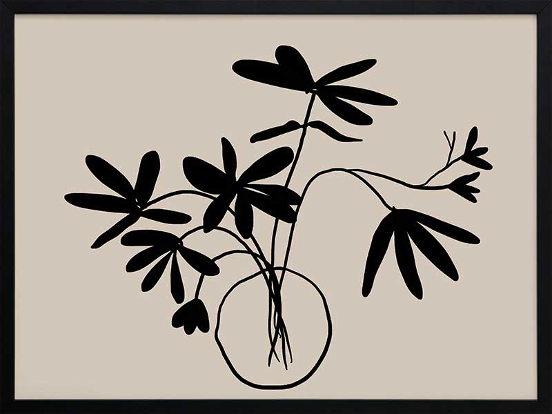 Beige Etchings III Poster Framed Art Print