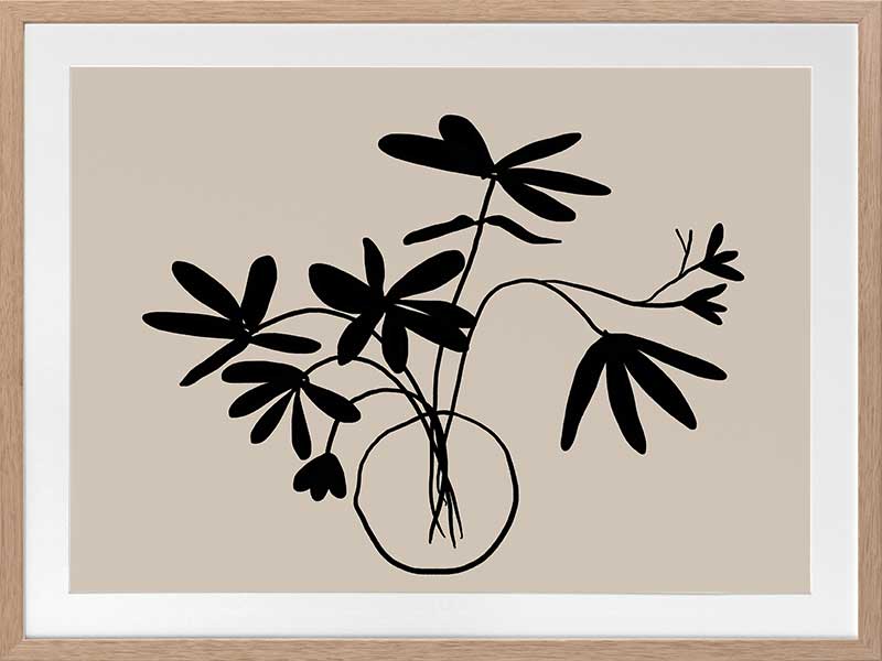 Beige Etchings III Poster Framed Art Print