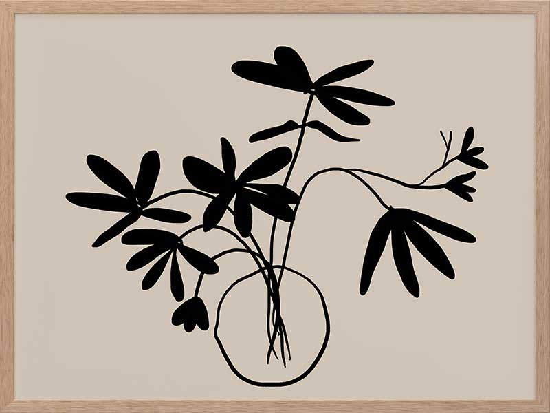 Beige Etchings III Poster Framed Art Print