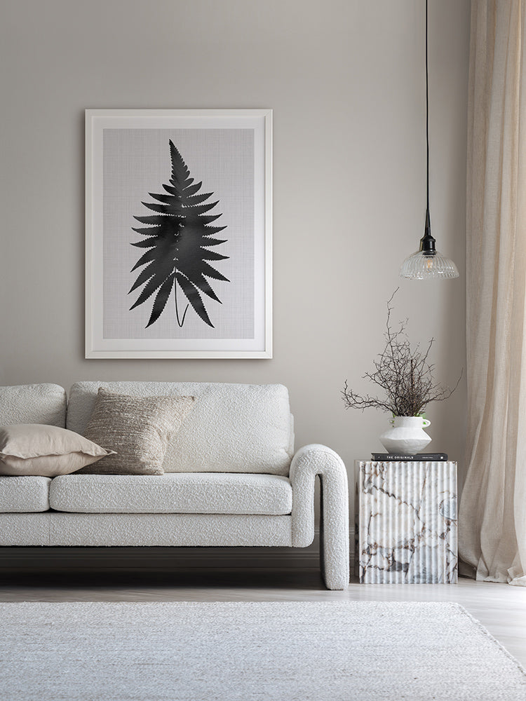 Fern Black Poster Framed Art Print | Lifestyle