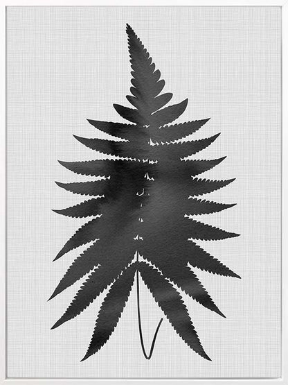 Fern Black Canvas Art Print