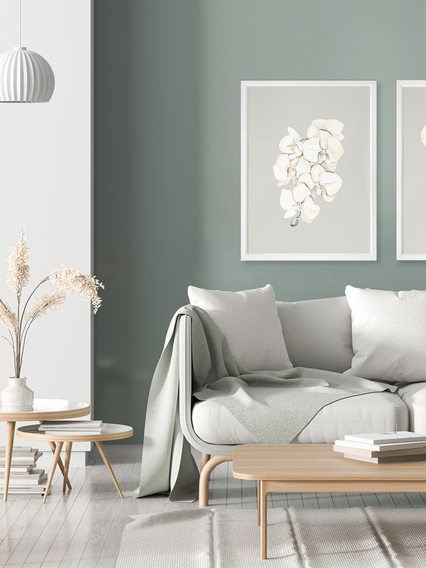 Beige Lilies Poster Framed Art Print | Lifestyle