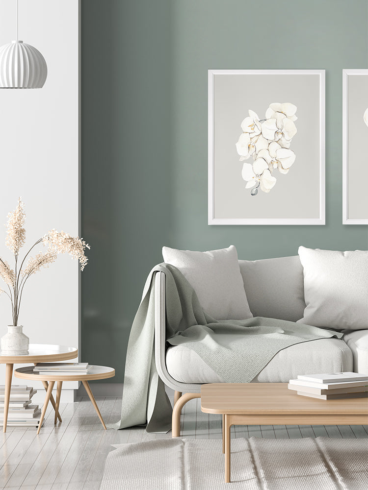 Beige Lilies Poster Framed Art Print | Lifestyle