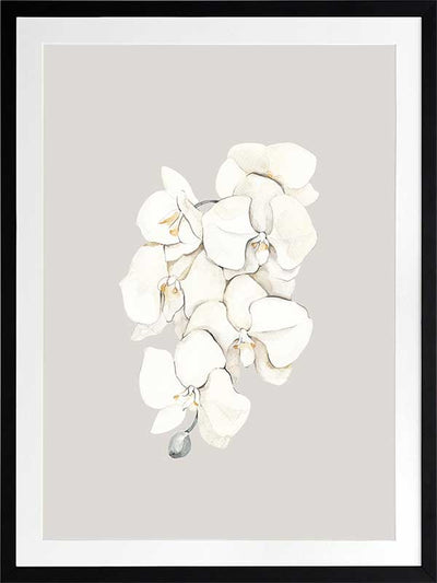 Beige Lilies Poster Framed Art Print