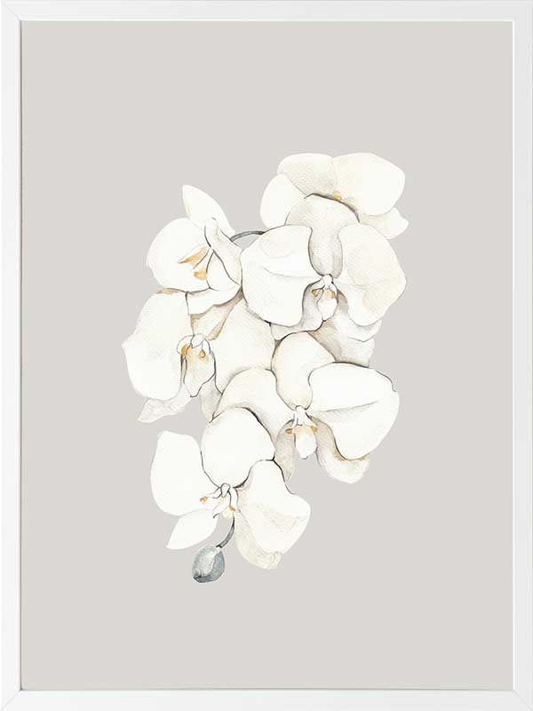 Beige Lilies Poster Framed Art Print